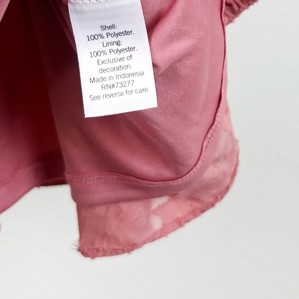 NWT LC Lauren Conrad Jacquard Square Neck Lace Peasant Top - Picture 5 of 6